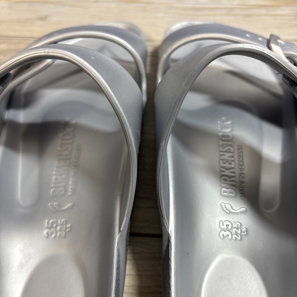 Birkenstock Silver Arizona EVA 35 Narrow Fit L4 M2‎  Youth 4? Missing 1 Buckle - Picture 5 of 8